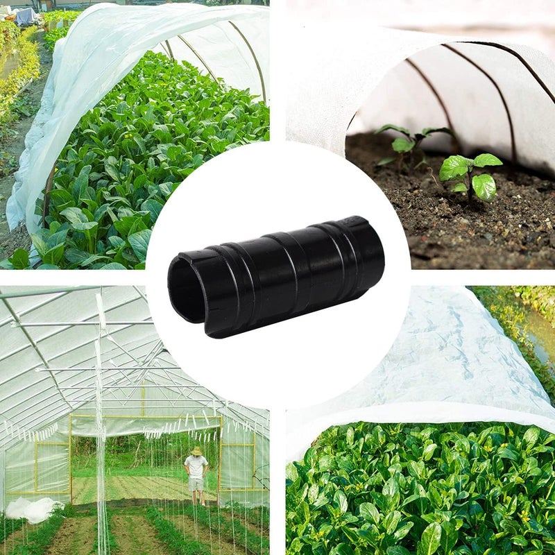 GRRONZEE 60PCS Greenhouse Clips 1 Inch Greenhouse Clamps Black Plastic Clamps Garden Buildings Tube Clips for PVC Pipe Greenhouse Films, Sunshade Nets, Row Covers, Shelters, Farming, Gardening - Image 3